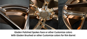 Forged Wheel Structure 18inch 19inch 20inch 21inch 22inch 23inch Gloden <b>Polished</b> Spokes <b>Face</b> - Product Image 2