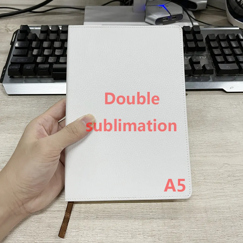 Sublimasi notebook logo kosong A5 kulit PU grosir Cetak khusus Gambar kosong untuk sublimasi notebook kosong