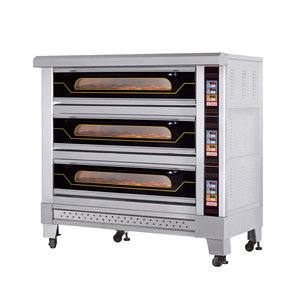 Euro Electric Deck Oven 3 Decks 9 Trays Commercial Bakery Oven with Steam Stone <strong>Plate</strong> for Bread Baguette Mooncake Pizza - Product Image 3
