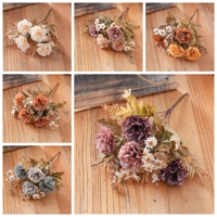 MW66025 Bouquet de Œillets d'Automne Prêt à Poser – Composition Florale d'Automne pour Centres de Table, Cadeaux de Mariage et Décoration Intérieure Chaleureuse