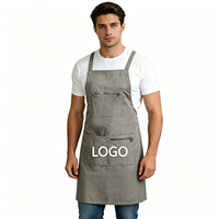 Delantal Impermeable Personalizado con Bolsillos con Cremallera, MOQ Bajo, Adecuado para Trabajos con Bandejas, Personal de Tiendas, Estilistas y Baristas