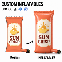 Structures gonflables publicitaires personnalisées pour événements, en PVC Oxford, motif dessin animé Popcorn, 2m et 2.6m, pour magasins et commerces alimentaires