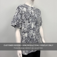 T-shirt graphique personnalisé de haute qualité 100% coton, impression DTG, paysage urbain, art architectural, unisexe, pour homme