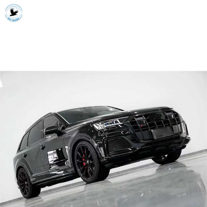 Car Middle Grilles Rear Diffuser Exhaust Tips SQ7 Body Kit for Audi Q7 Facelift Parts