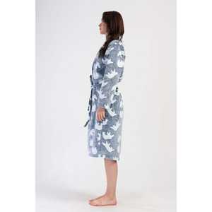 Bata de mujer de manga larga con cuello chal y bolsillo largo, tipo camisón. - Product Image 2