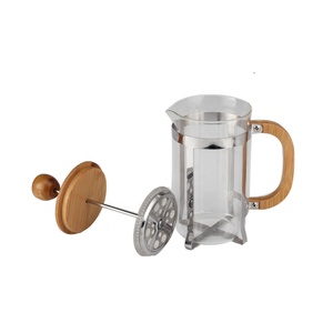 Cafetera Francesa de Vidrio de Borosilicato sin BPA, con Capacidad de 0.6L, Carcasa de Acero Inoxidable, Tapa y Asa de Madera - Product Image 5