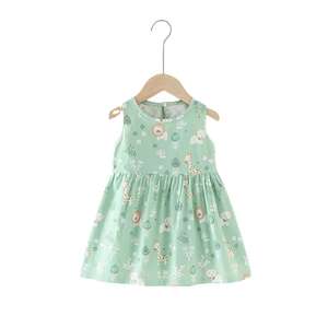 Robes d'été pour petites filles, vêtements pour enfants, robe sans manches à imprimé floral mignon, robes d'anniversaire pour filles - Product Image 5