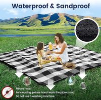 Tapis de pique-nique pliable d'extérieur personnalisé 200x200cm, imperméable, en acrylique léger, durable, doux, pour le camping, la plage, le barbecue