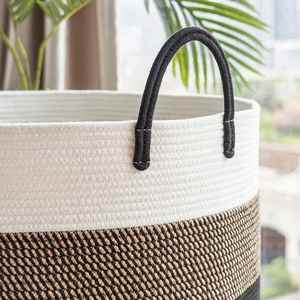 Customized Color Round Shape Woven <b>Rope</b> <b>Basket</b> with Handles Blanket Living Room Baby Toy Nursery Storage Large Round Laundry - Product Image 6