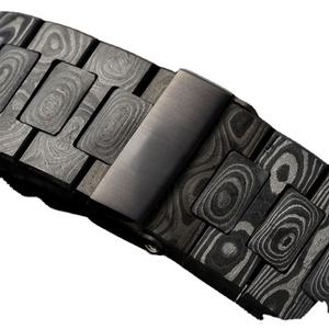 Montre de luxe pour homme de qualité supérieure, cadran bleu dégradé, fibre de carbone, motif Damas, date automatique, étanche - Product Image 5