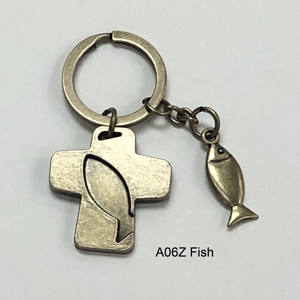 โรงงานขายส่งคุณภาพระดับพรีเมียมหรูหราบรอนซ์ข้ามและปลาศิลปะกุญแจหัวเข็มขัดโลหะหัตถกรรม Keyholder สําหรับกระเป๋าเป้สะพายหลัง - Product Image 3