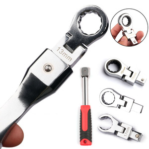 8 pièces/ensemble clé à cliquet à tête flexible ensemble clé interchangeable cliquets tournevis ménage multifonctionnel matériel outils - Product Image 4