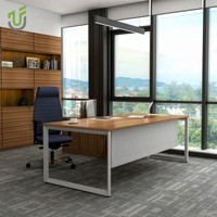 Bureau de direction modulaire en bois IULTRA moderne, design sculpté en chêne MDF/MFC avec finition antique de luxe