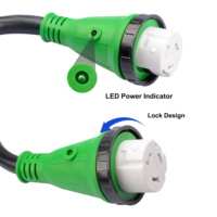 Kabel RV NEMA 14-50P ke Ss2-50R Twist Lock 30 kaki dengan Pegangan, Kabel Cadangan Darurat untuk Kotak Inlet Generator
