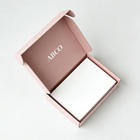 Boîte d'expédition auto-érectible en carton brillant recyclable avec logo personnalisé, laminage brillant, emballage en carton ondulé pour envoi postal
