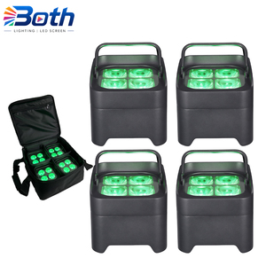 4 piezas con bolsa, iluminación LED para escenarios, resistente al agua IP65, 4x18W RGBWA+UV, batería recargable. - Product Image 1