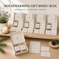 Boîte cadeau de savon en papier semence avec bande décorative, thème forêt, pour l'inauguration de maison, imprimée sur mesure, écologique, vente en gros