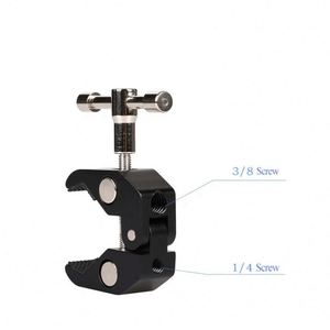Support universel professionnel en alliage d'aluminium noir pour caméra DSLR, éclairage vidéo LED, GoPro, vis 1/4" et 3/8", téléphone - Product Image 2