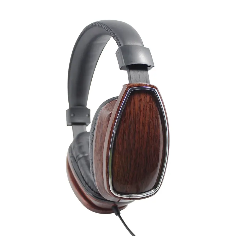 Grande Valeur HiFi Stéréo Écouteurs de Sur-oreille Écouteurs En Cuir Confortable En Bois casque Filaire Casque De Jeu pour sony