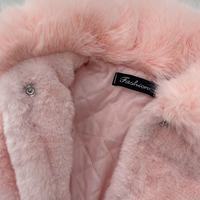 Manteau d'hiver en fausse fourrure pour filles, fermeture à bouton unique, coupe-vent, épaissi, coupe ajustée, style vintage