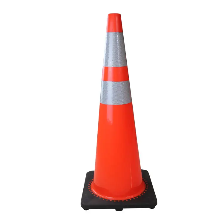 A2510 Road 900mm Solid Warning Cone PVC Reflective Traffic Rubber Cone