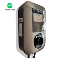 Station de recharge pour véhicules électriques au mur, chargeur AC 22 kW, écran LCD intelligent RFID, OCPP Type 2, contrôle par application CE, UKCA, WrightCharge