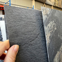 Revêtement mural flexible en pierre naturelle Life1996, ultra-mince (1-3 mm), marbre noir pour extérieur, idéal pour restaurants, feuille de pierre naturelle