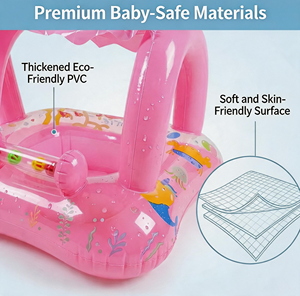 <span class=keywords><strong>Flotador</strong></span> Inflable de Encaje para Bebés, Diseño de Sirena Rosa <span class=keywords><strong>con</strong></span> Campanas, para 1 Persona - Product Image 4