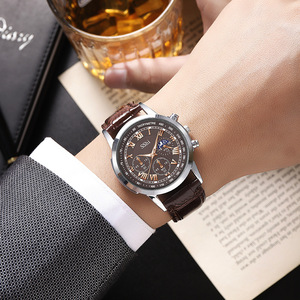 <span class=keywords><strong>Montre</strong></span> à Quartz de Luxe pour Hommes Nouveau Design Tendance Affaires <span class=keywords><strong>Bracelet</strong></span> Cadran en Verre 40mm Aiguilles <span class=keywords><strong>Cuir</strong></span> <span class=keywords><strong>20mm</strong></span> Alliage - Product Image 4
