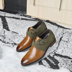 Nuevos Mocasines de Cuero Genuino con Bloques de Color a la Moda, Casuales, Tallas Grandes, Punta Puntiaguda, Hebilla Británica, Impermeables y Transpirables para Negocios - Product Image 3