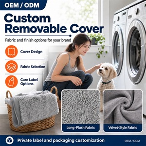 Tapis chauffant haut de gamme pour chats et chiens, coussin rectangulaire en peluche douce avec unité de contrôle, literie confortable pour l'hiver, pour usage intérieur - Product Image 2