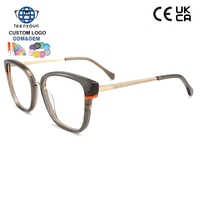 Nouvelle Tendance Teenyoun : Montures Optiques en Acétate Stratifié avec Branches Métalliques Mixtes pour Femme – En Stock