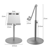 Support de téléphone de bureau réglable en hauteur en alliage d'aluminium en gros, support de téléphone portable commercial pour bureau, commande en gros