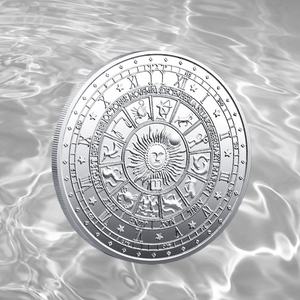 Moneta <span class=keywords><strong>Portafortuna</strong></span> Tarocchi Zodiaco Occidentale, Moneta Commemorativa Bicolore Eclissi Sole Luna, Talismano Stampato Colorato - Product Image 5