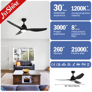 1stshine LED ventilateur de plafond multicolore abs haut volume silencieux moteur dc ventilateur de plafond avec éclairage dimmable - Product Image 3