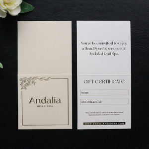 Kartu Bisnis kustom mewah dengan Hot Stamping emas Foil logo QR kode kecil amplop krem gading beludru lipat pemegang - Product Image 3