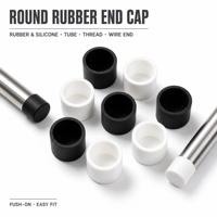 Capuchon d'extrémité rond en caoutchouc, protège-tube en silicone, protection filetage, vente en gros, lot en vrac, souple, anti-poussière, antidérapant