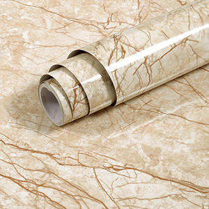 Papel de pared de contacto de mármol brillante, <span class=keywords><strong>vinilo</strong></span> autoadhesivo impermeable a prueba de aceite, papel tapiz de PVC 3D <span class=keywords><strong>para</strong></span> <span class=keywords><strong>encimera</strong></span> de cocina - Product Image 1