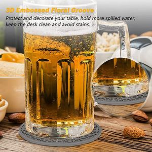 แผ่นรองแก้วซิลิโคนทำจากยางที่รองแก้วกาแฟชาไวน์ - Product Image 4