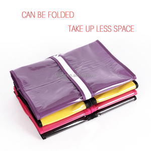 AliLeader 定制徽标透明 PVC 透明无纺布假发收纳包装袋带徽标吊架拉链 - Product Image 5