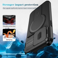 Pour iPhone 15 Pro Max, coque de téléphone antichoc deux en un, combo poussoir et tireur d'objectif, étui pour téléphone avec béquille
