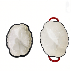 Casserole <span class=keywords><strong>en</strong></span> <span class=keywords><strong>fonte</strong></span> émaillée <span class=keywords><strong>en</strong></span> forme de tomate, multifonctionnelle, anti-taches et facile à nettoyer, <span class=keywords><strong>faitout</strong></span> - Product Image 4