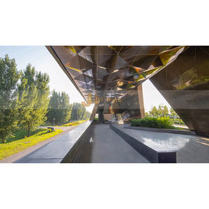 แผ่นเหล็กสแตนเลสตกแต่งผนังกระจกอาคารกลางแจ้ง316งาน OEM ตามสั่ง - Product Image 2