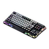 TFT ekran ile Hollow skeleton skeleton değiştirilebilir Tri modu kablosuz + kablolu + BT oyun şarj edilebilir mekanik klavye RGB