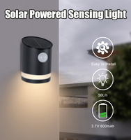 Haute qualité 50 lumens solaire alimenté LED applique étanche en acier inoxydable cylindre 2 pièces SMD5730 pour jardin