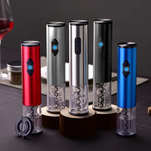 Electric Wine Opener Automatic Rechargeable Corkscrew Opener with Foil Cutter Stainless Steel