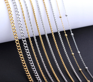 สร้อยคอเหล็กกล้าไร้สนิมขายส่งพร้อมส่ง |   ลายเคิร์บ, ลายบ็อกซ์, ลายเฮอร์ริงโบน, ลายงู, ลายเชือก |   ขนาด 16-28 นิ้ว และความกว้าง 1.6-5 มม. - Product Image 4