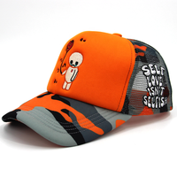 Casquette Trucker en Mousse à 5 Panneaux, Style Européen et Américain, Personnalisée, avec Impression Numérique et Logo Brodé 3D, Motif Camouflage, en Maille et Dentelle, Vente en Gros