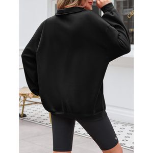 Fisoew Pull tricoté pour femme, col en V, coupe oversize, manches longues, épaules tombantes, style décontracté - Product Image 5