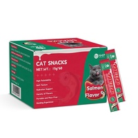 Direct Usine 18g Barres de friandises liquides pour chat au saumon et au thon, nourrissantes, enrichissantes, au lait naturel, aliments humides crémeux